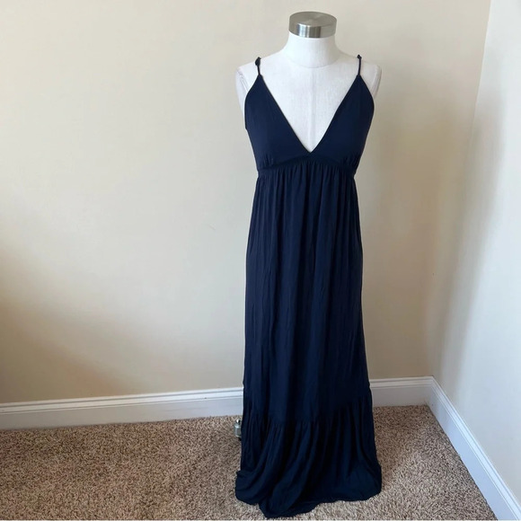 New! Favorite Daughter Navy Weekend Plunge Maxi Dress nwt 26177 - Picture 3 of 11